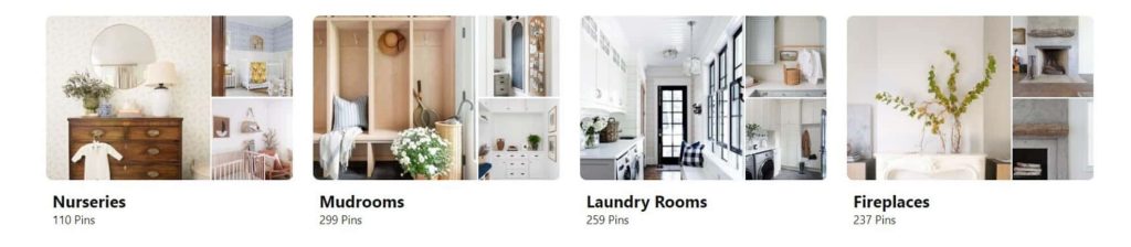 Mood board examples on Pinterest