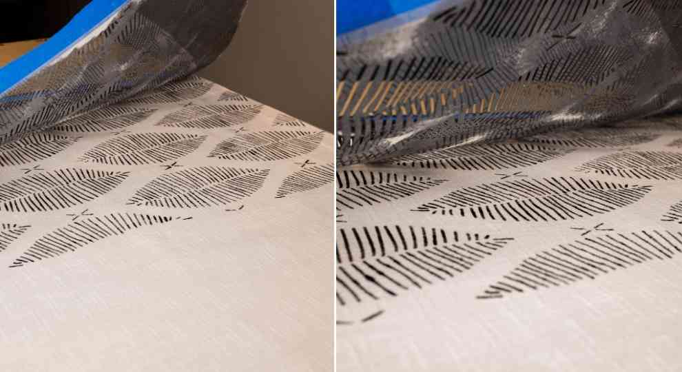 Removing a stencil from fabric