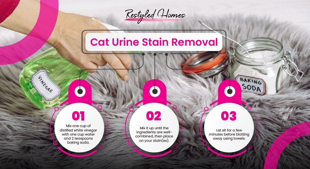 Removing urine with baking soda and vinegar